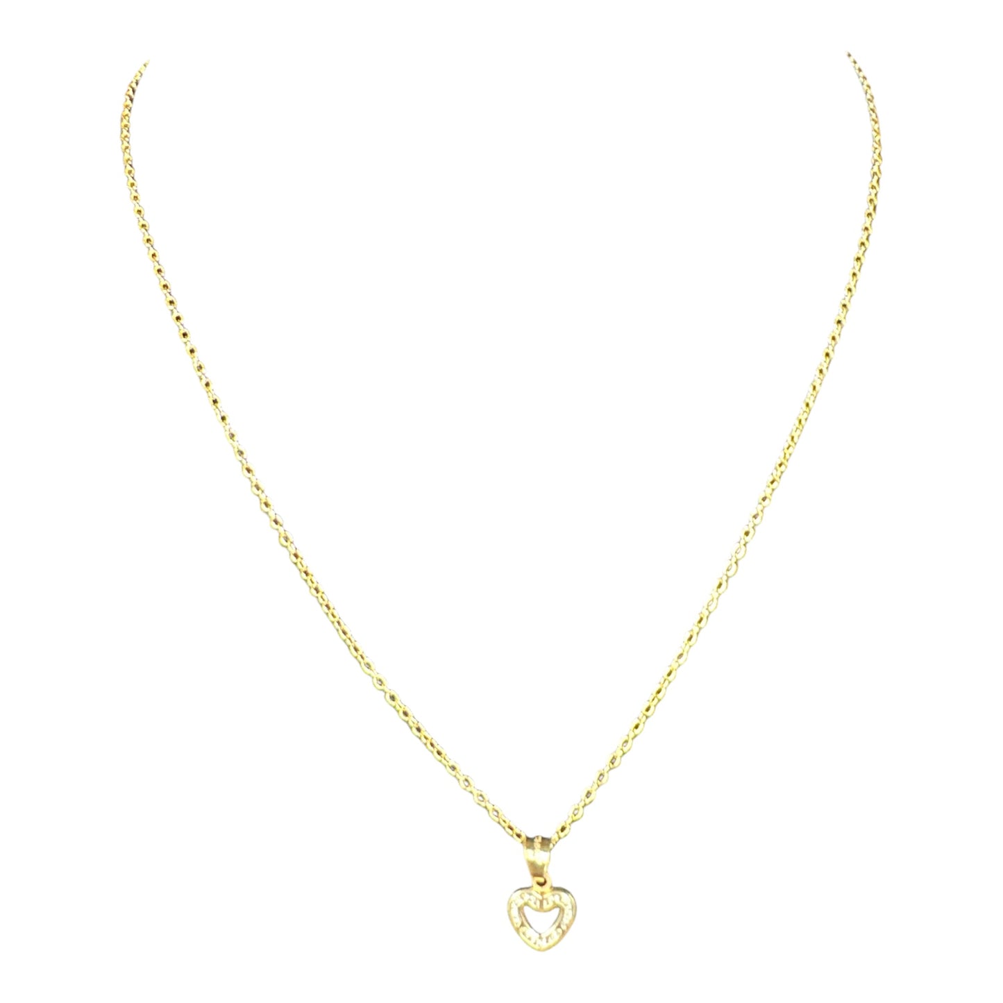 Necklace whit heart mini 14k