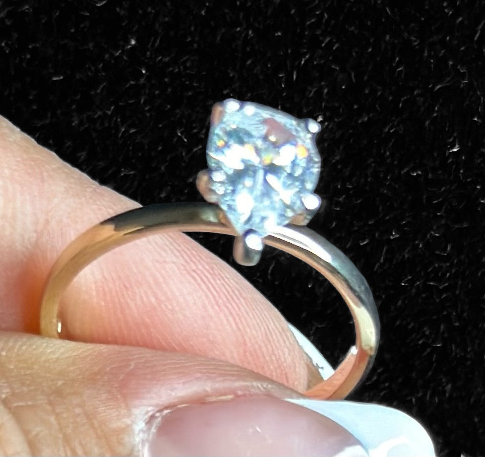Solitaire Ring yellow gold 14k