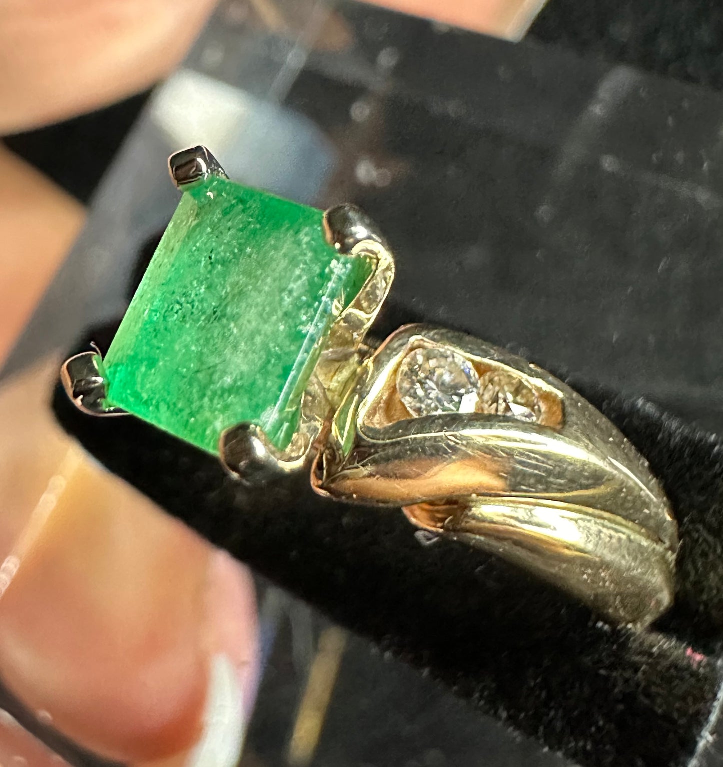 Original Emerald Diamond Ring 14k