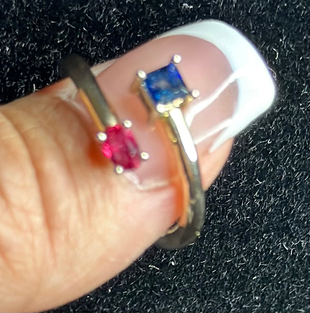 Ruby and Shappire Natural Stones 14k