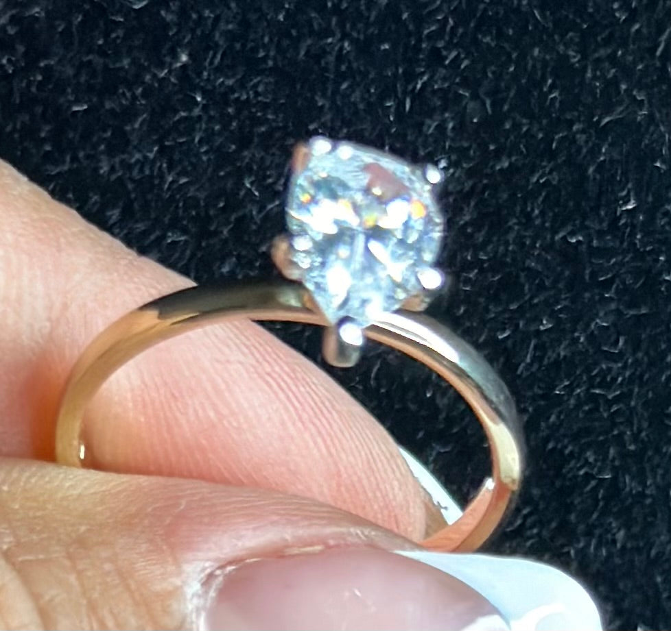Solitaire Ring yellow gold 14k
