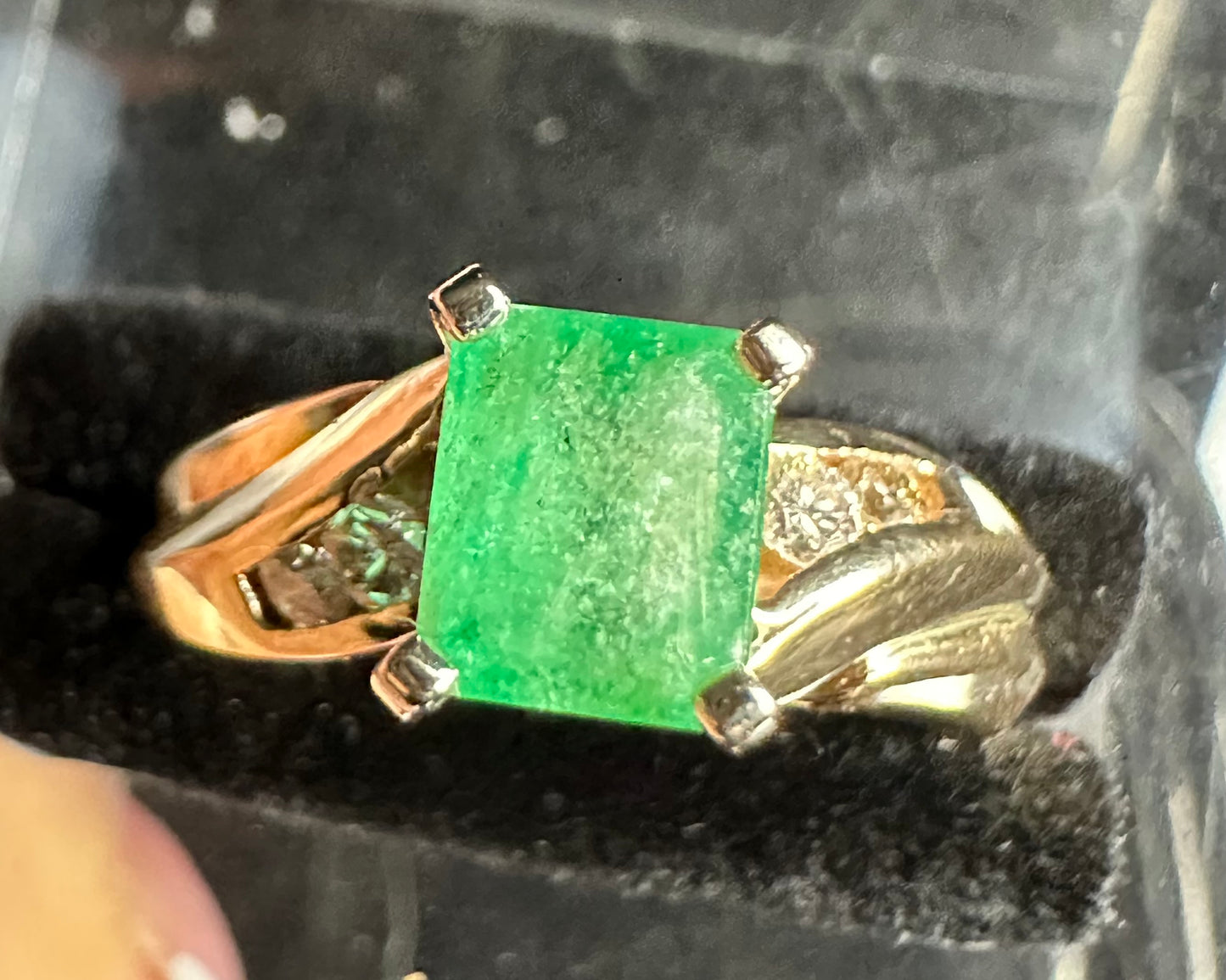 Original Emerald Diamond Ring 14k