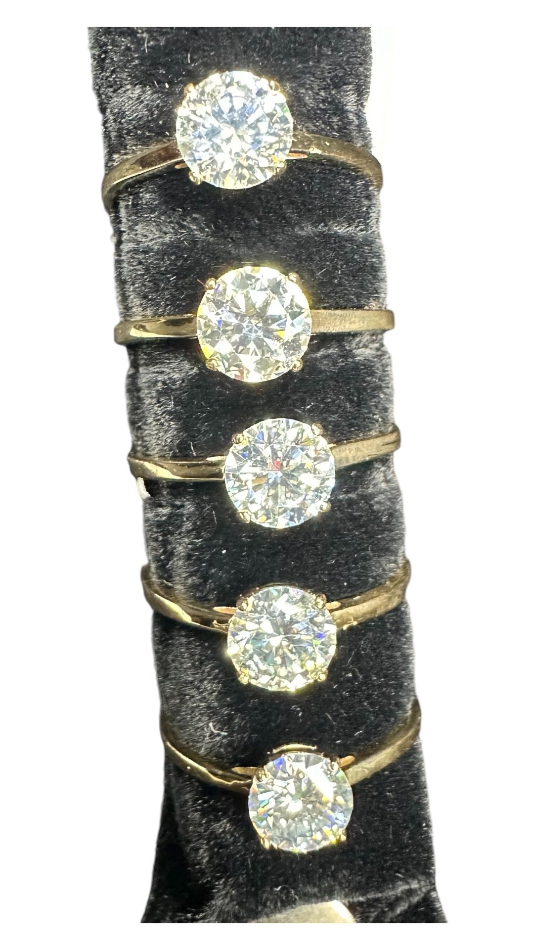 Solitaire Ring Yellow Gold 18k Moissanite Diamond Lab.