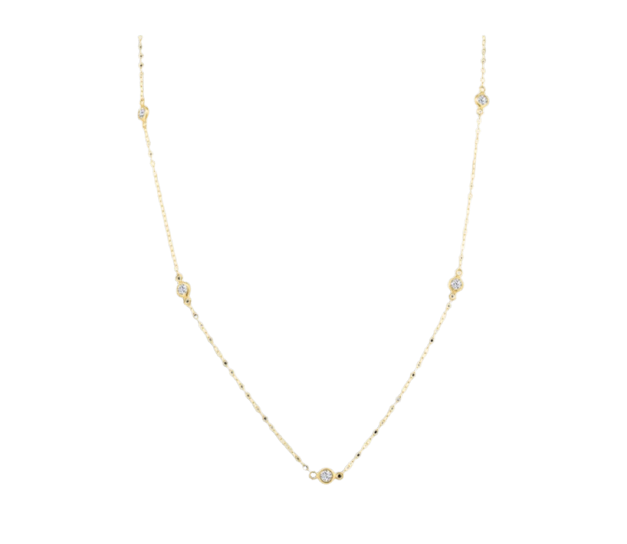 Chain Yellow Gold 14k whit light points cubic zircons.