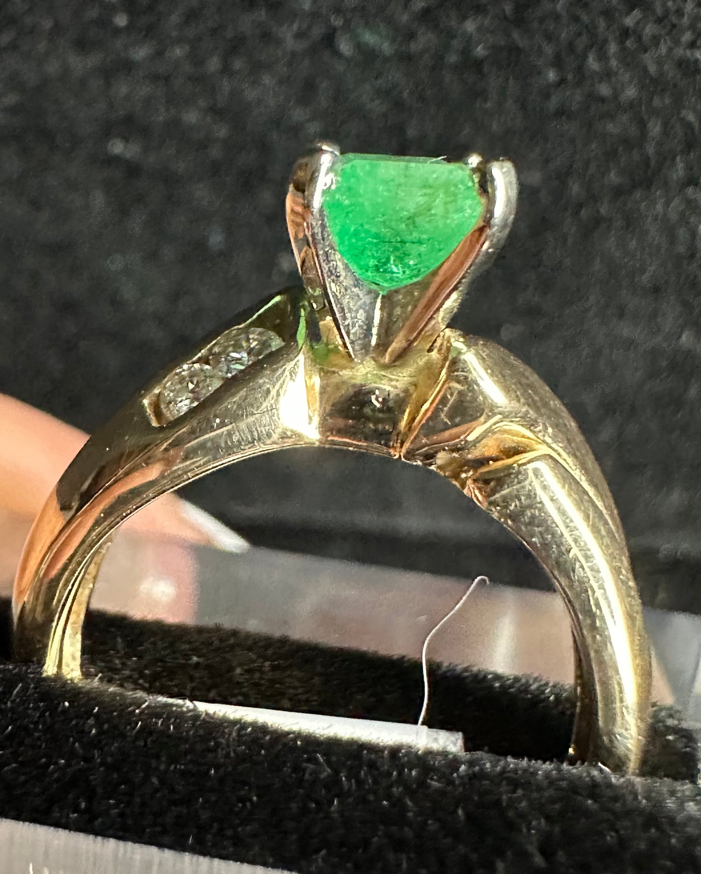 Original Emerald Diamond Ring 14k
