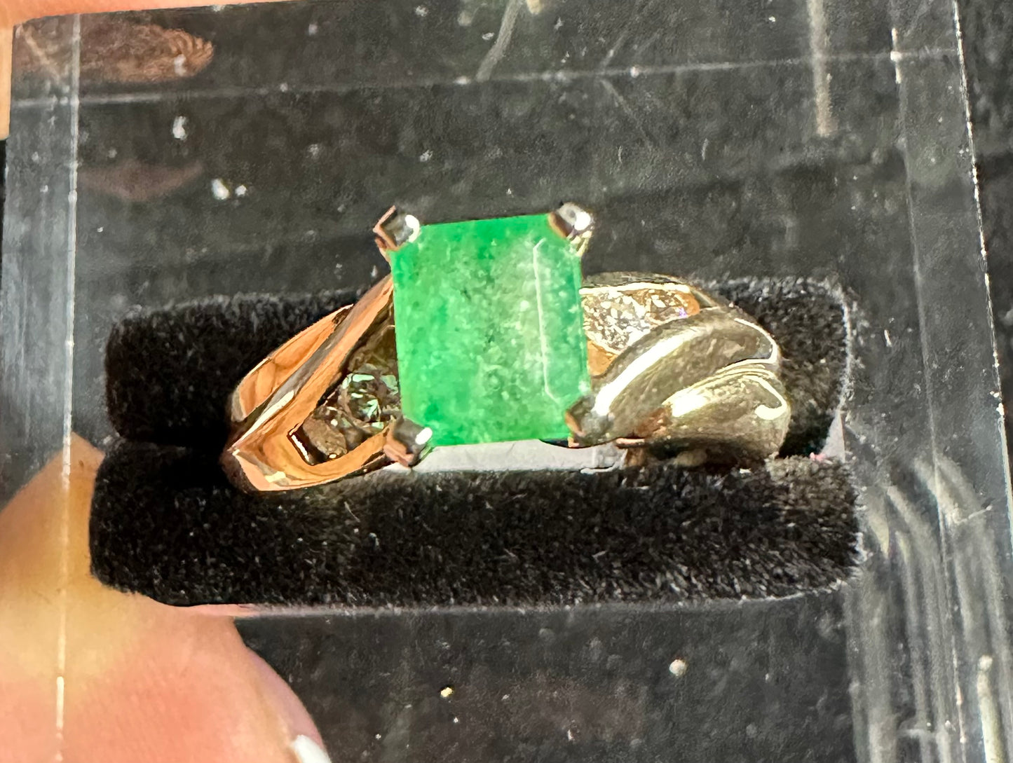 Original Emerald Diamond Ring 14k