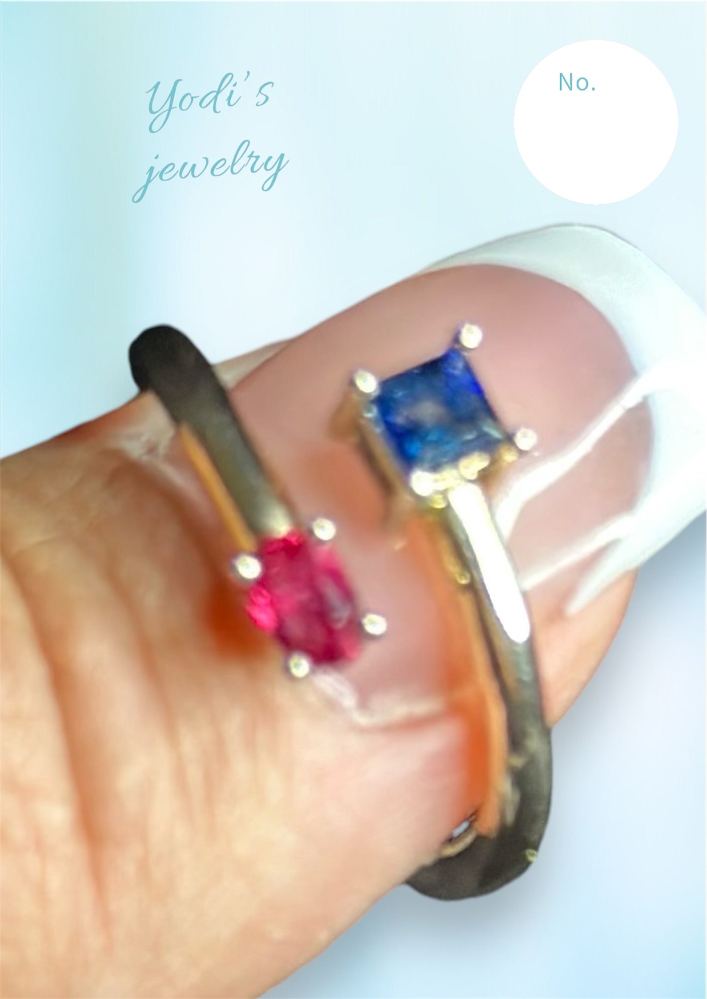 Ruby and Shappire Natural Stones 14k