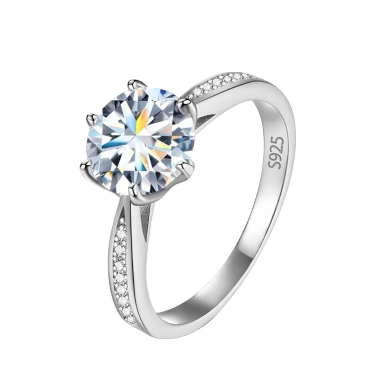 Solitario Engagement Moissanite Ring 2CT