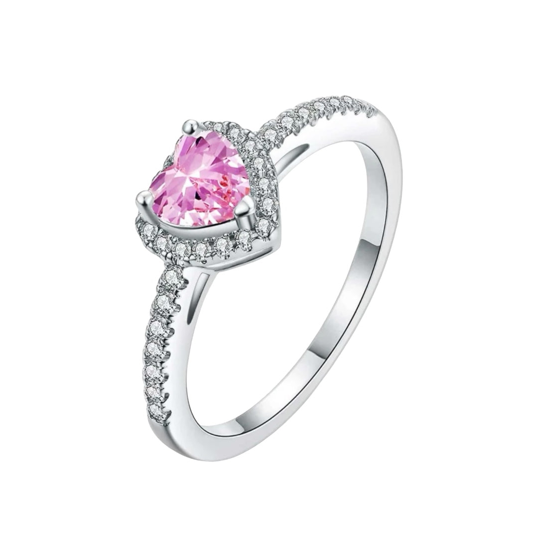 Ring Heart Pandora Style Pink