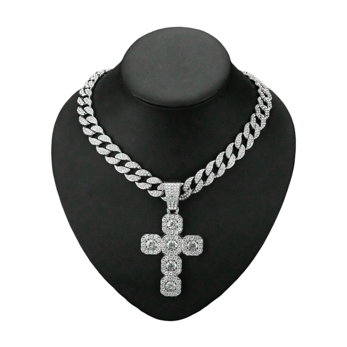 Necklace shine whit Cross Pendant Silver