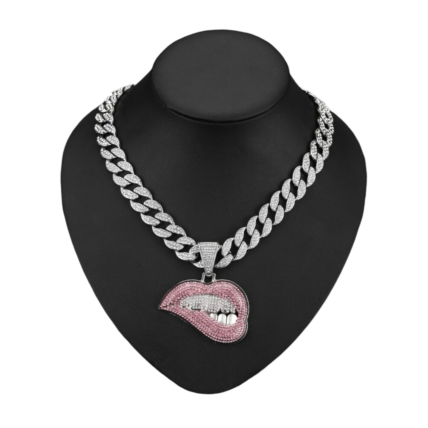 Necklace Shine whit Kiss Pendant Silver