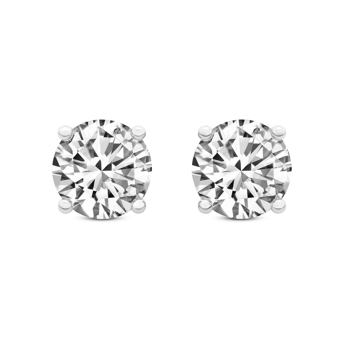 Earring Moissanite Diamond Lab. white gold 14k