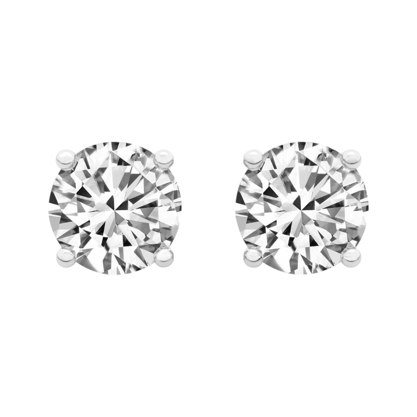 Moissanite earring white gold 14k