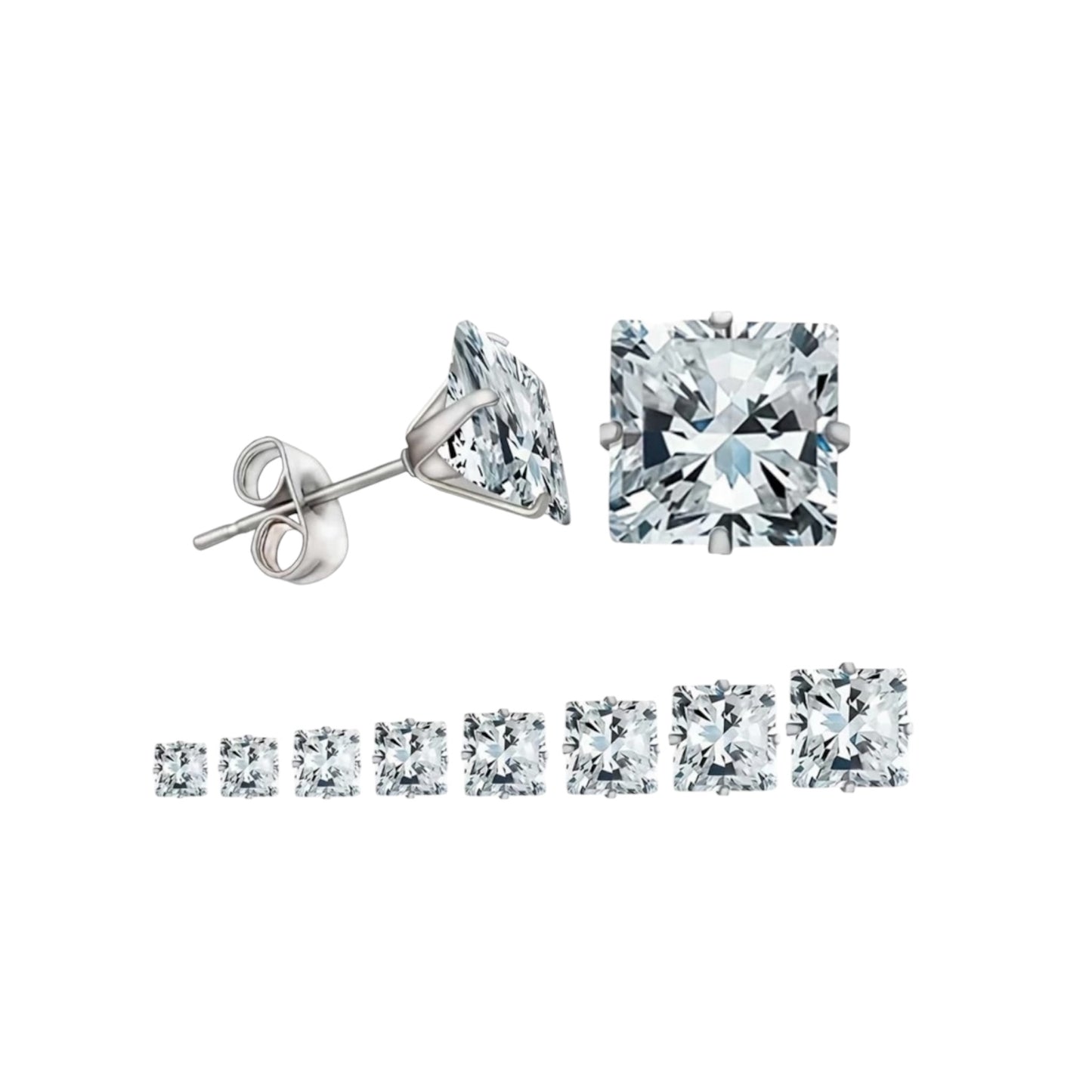 Moissanite Earring white gold 14k