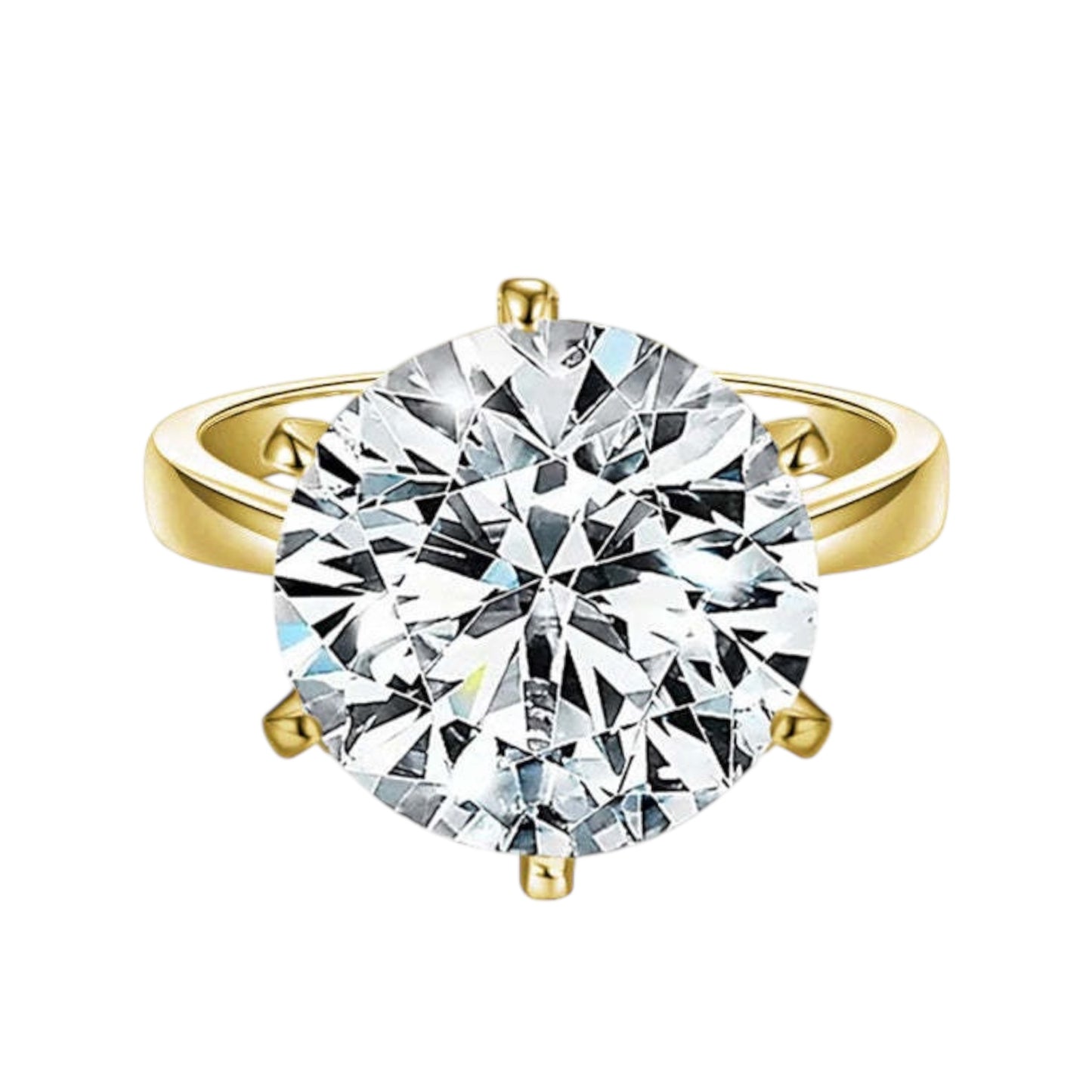 Moissanite Ring 5ct Yellow Gold 18k