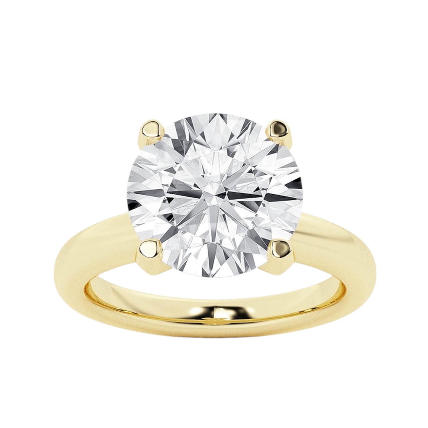 Moissanite Ring 3CT yellow gold 18k