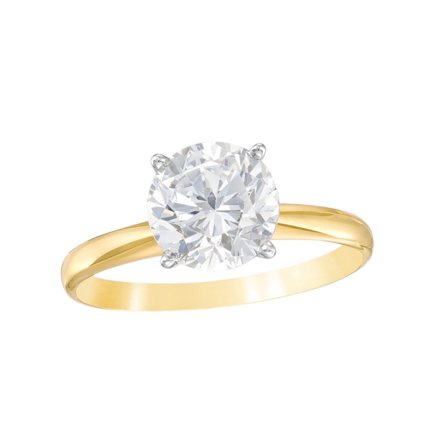 Moissanite Solitaire Ring yellow Gold 18k 2CT