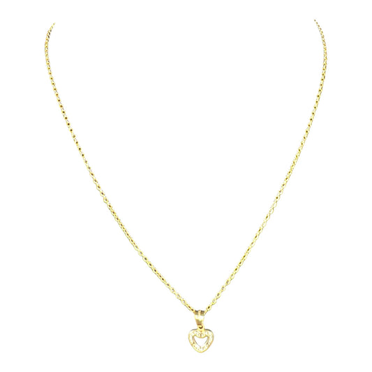 Necklace whit heart mini 14k
