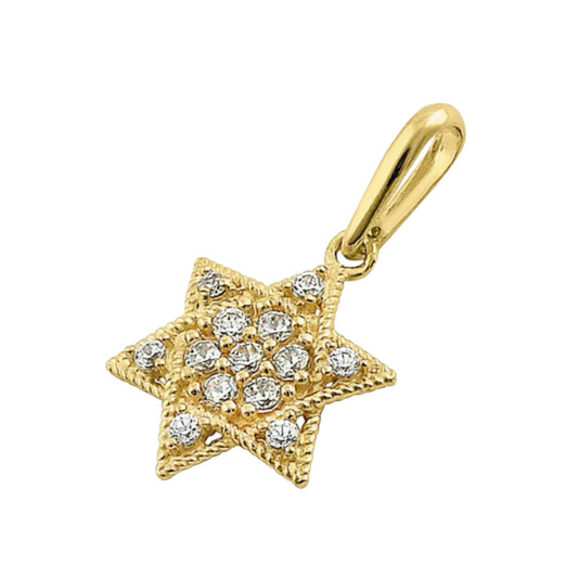Pendant David Star Yellow Gold 14k