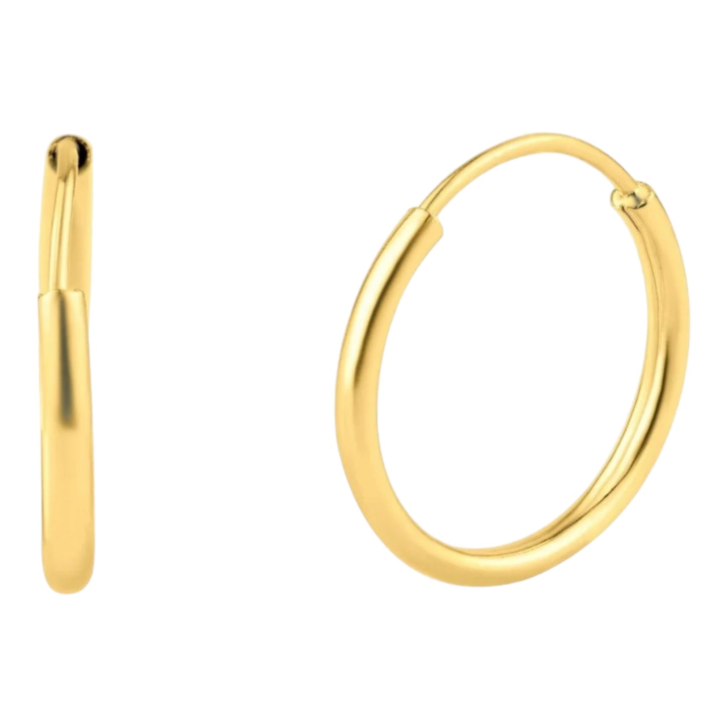 Earring Hoops Huggies Classic Yellow Gold 14k