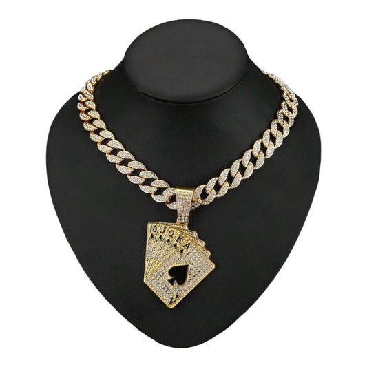Necklace Shine Poker Pendant Gold