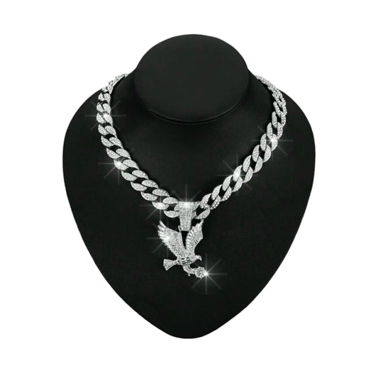 Necklace Shine Whit Eagle Pendant Silver