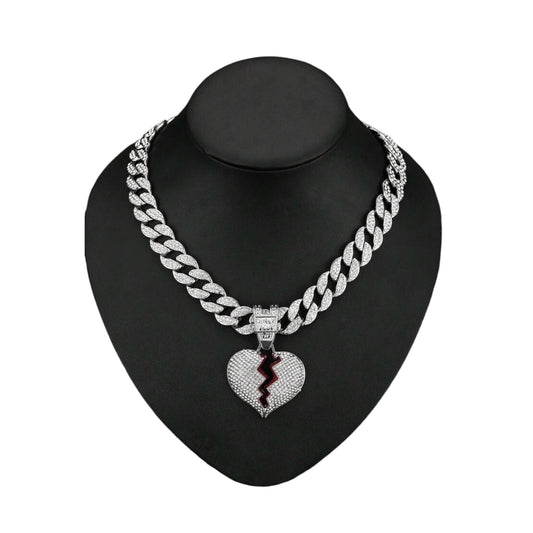 Necklace shine whit Heart Pendant Silver