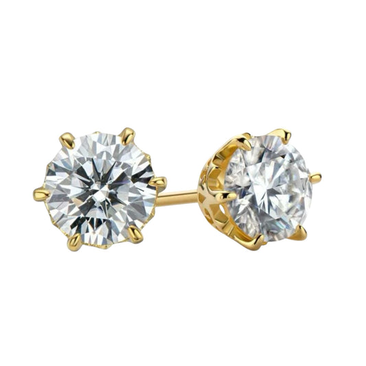 Earring Moissanite Yellow Gold 14k